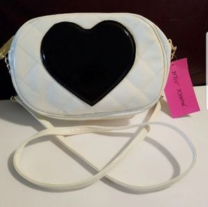 Betsey Johnson white heart bag